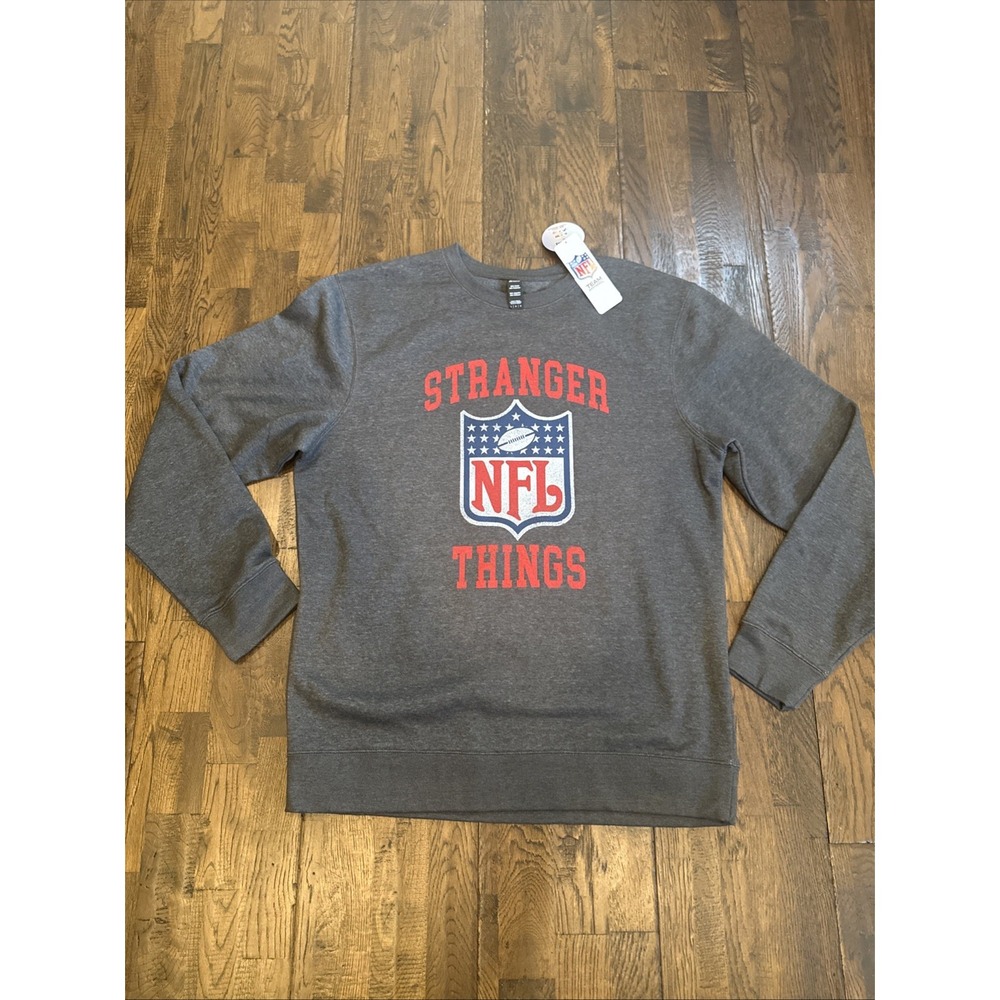NFL x Stranger Things Eleven 11 Holiday Sweatshirt Men’s Large Gray Crewneck NWT